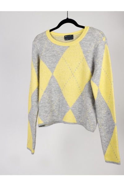 Yellow Women's Argyle Sweater